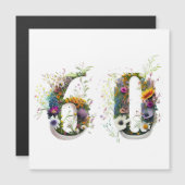 60. Geburtstag Dekorative Wildblume Text Magnetkarte (Vorne/Hinten)