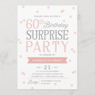 60. Geburtstag der Confetti-Überraschungs-Party Einladung