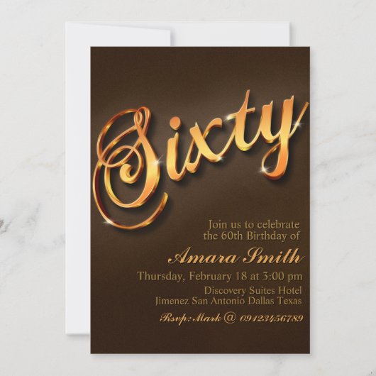 60. Geburtstag der Frau Einladung (Vorderseite)