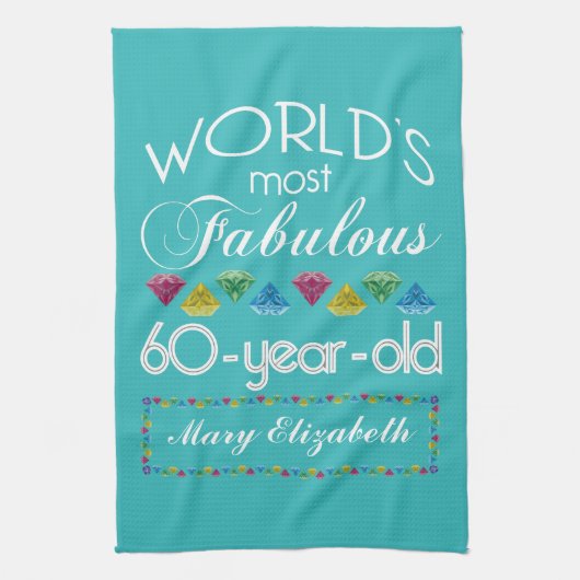 60. Geburtstag der meiste fabelhafte bunte Handtuch (Vertikal)