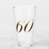 60. Geburtstag Diamond Hochzeitstag Glas (Vorderseite)