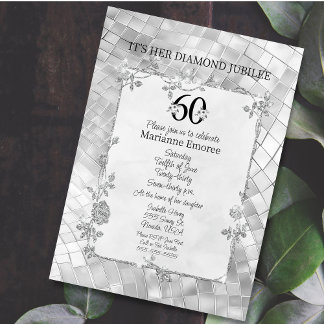 60. Geburtstag Diamond Jubilee Pergament Einladungen