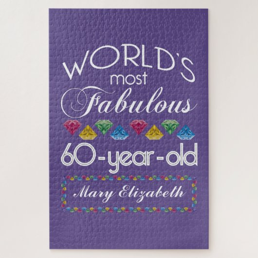 60. Geburtstag die meisten fabelhaften bunten Puzzle (Vertikal)