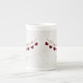 60. Geburtstag Ehefrau romantisches Herz Baden Porzellantasse (Vorderseite)