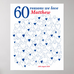 60. Geburtstag eines jeden Colour Guest Book Poste Poster