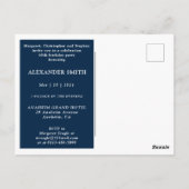 60. Geburtstag Einladung 60 Foto Dunkelblau Postkarte (Rückseite)