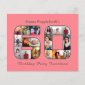 60. Geburtstag Einladung 60 Foto Rosa Flyer (Vorne)
