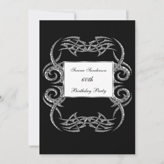 60. Geburtstag Einladung Black (Rückseite)