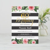 60. Geburtstag Einladung Frauen. Blanc (Stehend Vorderseite)