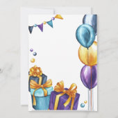 60. Geburtstag Einladung Gold Glitzer (Rückseite)