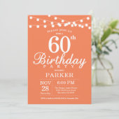 60. Geburtstag Einladung Koralle (Stehend Vorderseite)