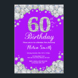 60. Geburtstag Einladung Lila und Silver Diamond<br><div class="desc">Einladung zum 60. Geburtstag. Lila und silber Kristall Diamond. Eleganter Geburtstag Bash einladen. Erwachsener zum Geburtstag. Frauen zum Geburtstag. Männer zum Geburtstag. Für weitere Anpassungen klicken Sie bitte auf die Schaltfläche "Anpassen" und verwenden Sie unser Designwerkzeug,  um diese Vorlage zu ändern.</div>