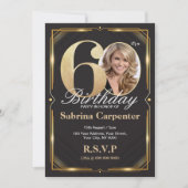 60. Geburtstag Einladung mit Foto (Vorderseite)