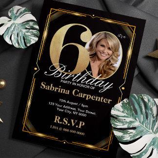 60. Geburtstag Einladung mit Foto