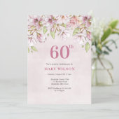 60. Geburtstag Einladung Rosa Bläschen (Stehend Vorderseite)