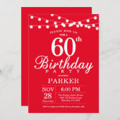 60. Geburtstag Einladung Rot (Vorne/Hinten)