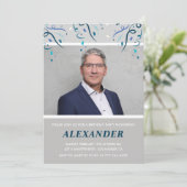 60. Geburtstag Einladungen Männer Confetti Foto Bl (Stehend Vorderseite)