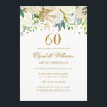60. Geburtstag Elegant Gold Floral Einladung<br><div class="desc">Mehr blumige Geburtstagseinladungen im Kleinen Bayleigh-Laden!</div>