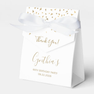 60. Geburtstag Elegant Gold Konfetti Weiß Geschenkschachtel