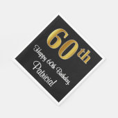 60. Geburtstag ~ Elegante Luxuriöse Imitats Gold L Serviette (Ecke)