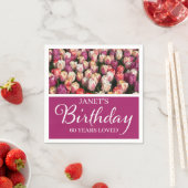 60. Geburtstag Elegante Tulpen Servietten (Beispiel)