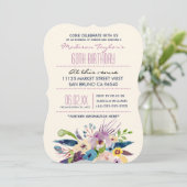 60. Geburtstag Elegantes Bouquet Einladung (Stehend Vorderseite)