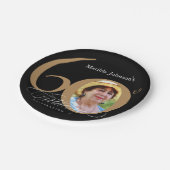 60. Geburtstag Elegantes Gold Black Calligraphy Fo Pappteller (Schrägansicht)