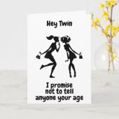 **60. GEBURTSTAG** ERZÄHLT NICHT ALTER TWIN"-Karte Karte (Gelbe Blume)