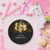 60. Geburtstag Fabulous Gold Black Glitzer Pappteller (Party)