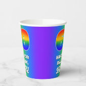 60. Geburtstag: Farbiges, lustiges Regenbogenmuste Pappbecher (Links)