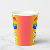 60. Geburtstag: Farbiges, lustiges Regenbogenmuste Pappbecher (Rechts)