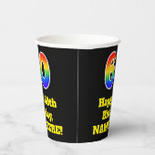 60. Geburtstag: Farblich, Spaß, Spannung, Regenbog Pappbecher (Rechts)