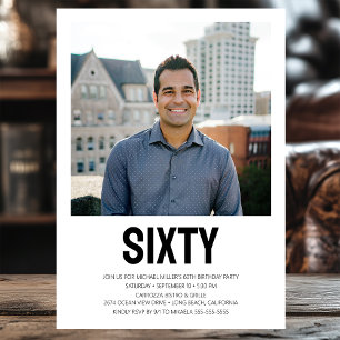 60. Geburtstag Fett Foto Einladung