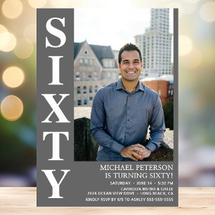 60. Geburtstag Fett Foto Einladung