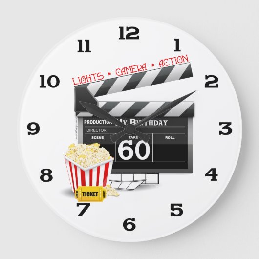 60. Geburtstag Filmthema Große Wanduhr (Vorderseite)