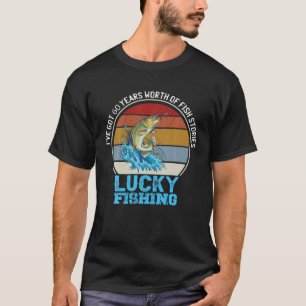 60. Geburtstag Fischer Bday Bass Lucky Fischen zu T-Shirt
