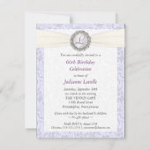 60. Geburtstag Foto Einladungen - Antique Damask (Rückseite)