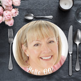 60. Geburtstag Foto hallo 60 sechzig Pappteller