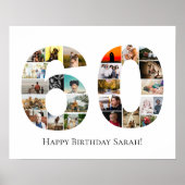 60. Geburtstag Foto montage Collage Poster (Vorne)