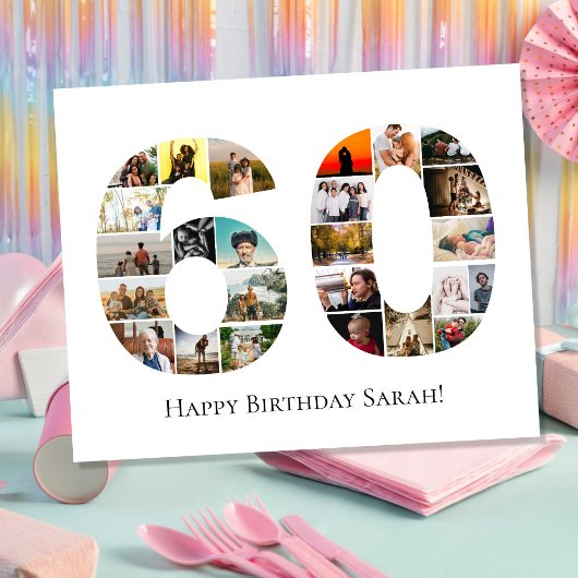 60. Geburtstag Foto montage Collage Poster