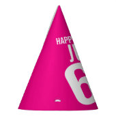 60. Geburtstag Foto personalisiert weiß heiß rosa Partyhütchen (Links)