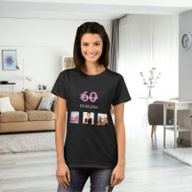 60. Geburtstag Foto Rosa Monogramm Frau