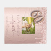 60. Geburtstag Foto Rose Gold Rosa Freunde Fleecedecke (Vorderseite (Horizontal))