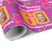 60. Geburtstag Foto Spaß Girls pink Geschenkpackun Geschenkpapier (Rolleneckpunkt)