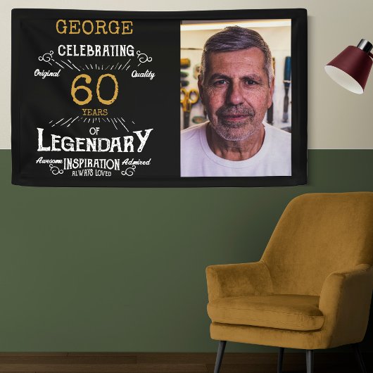 60. Geburtstag Foto Vorlage Legendary Banner