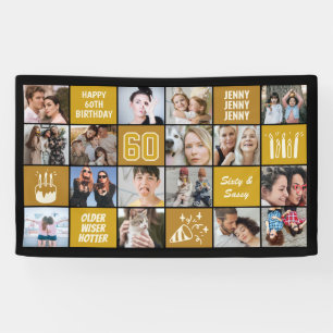 60. Geburtstag Fotocollage Benutzerdefiniert Schwa Banner