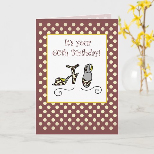 60. Geburtstag Frauenschuhe Karte (Gelbe Blume)