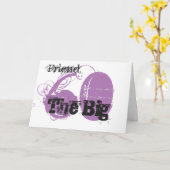 60. Geburtstag, Freund, schwarz & mauve Text, weiß Karte (Gelbe Blume)