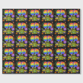 60. Geburtstag: Fun Fireworks, Rainbow Look # "60" Geschenkpapier (Flach)