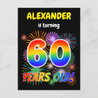 60. Geburtstag - Fun Fireworks, Regenbogen Look "6